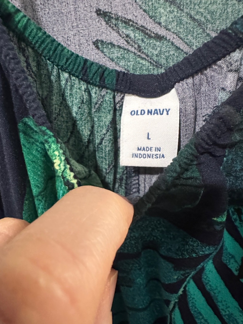 Old Navy Navy Maxi Skirt with Green Tropical Print - Picture 4 of 6